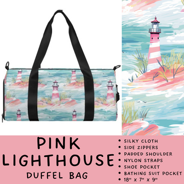 Batch #264 - Travel Collection - Closes 12/31 - ETA - Pink Lighthouse Duffel Bag