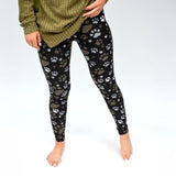Paw Print Black Leggings - Adult & Kids Sizes