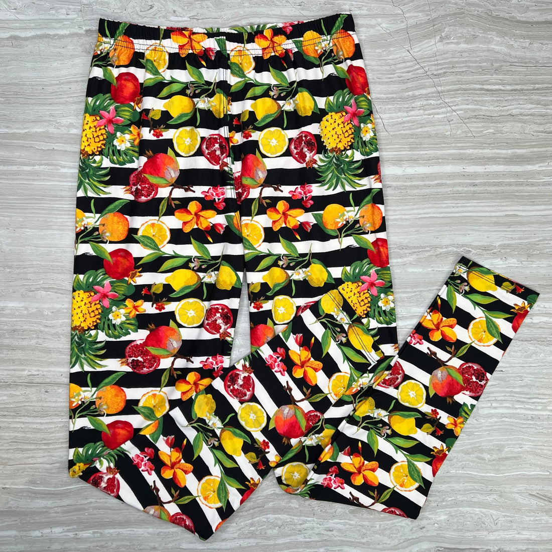 Tropical Fruit Print Soft Leggings