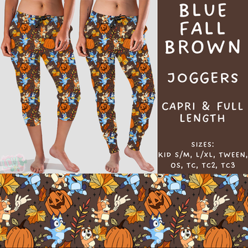 Batch #213 - Character Fall - Closes 10/9 - ETA mid Nov - Blue Fall Brown Full and Capri Length Joggers