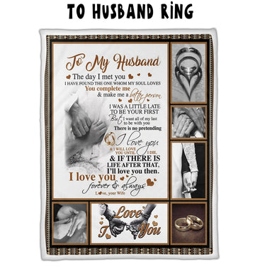 To Husband Ring - Letter Sherpa Blankets- Preorder Closing 10/2