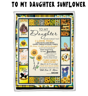 To My Daughter Sunflower - Letter Sherpa Blankets- Preorder Closing 10/2