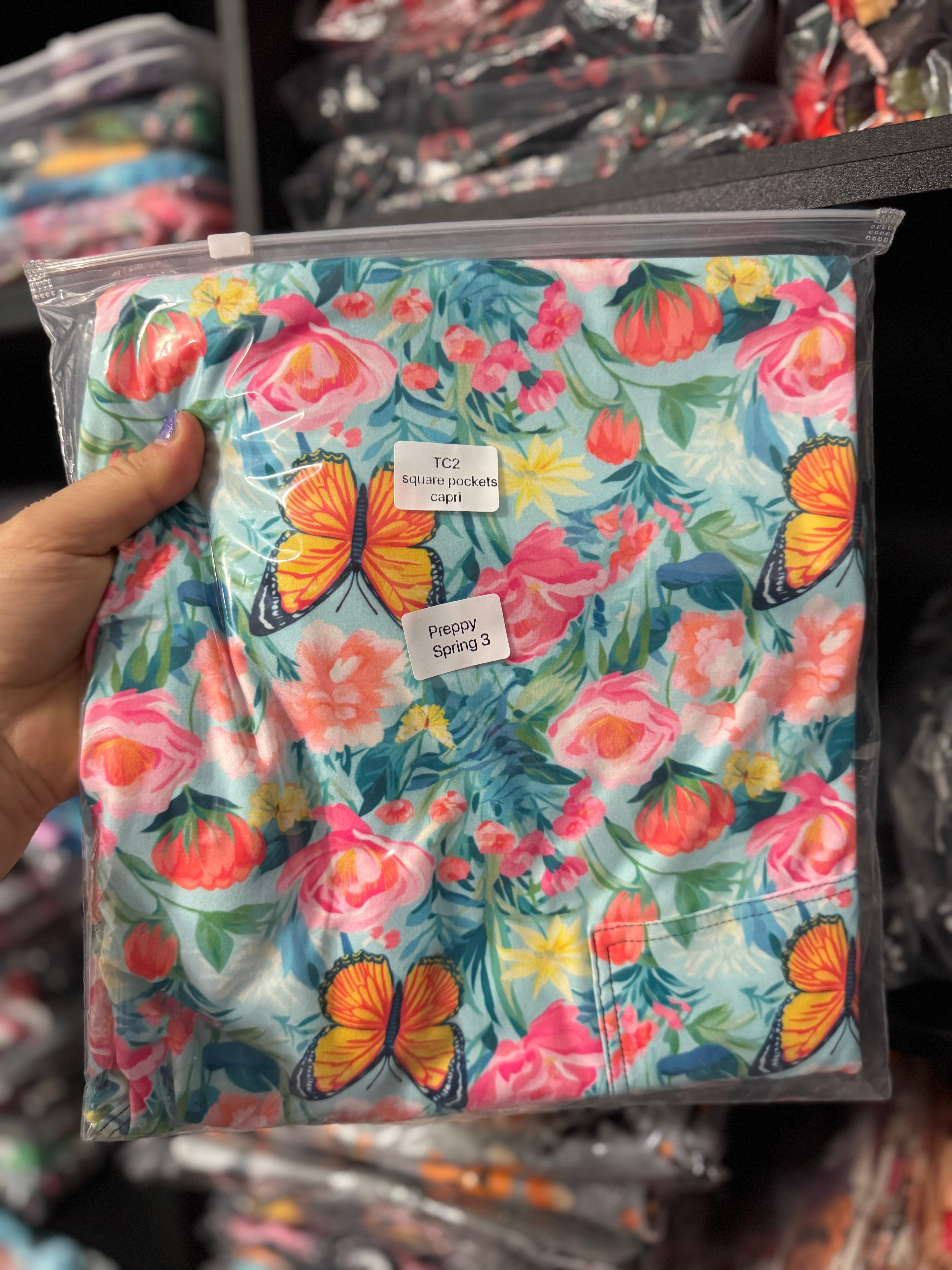 Ready To Ship - Preppy Spring 3 Capris Square Pocket TC2