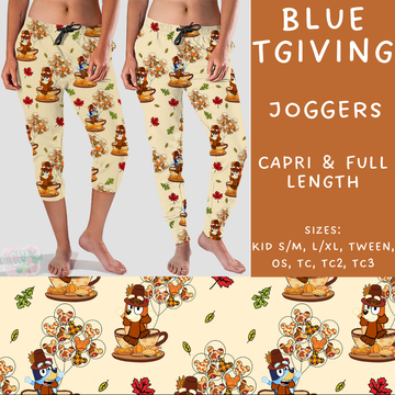 Batch #213 - Character Fall - Closes 10/9 - ETA mid Nov - Blue Tgiving Full and Capri Length Joggers