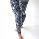 Gray Paisley Print Soft Stretchy High Waist Leggings