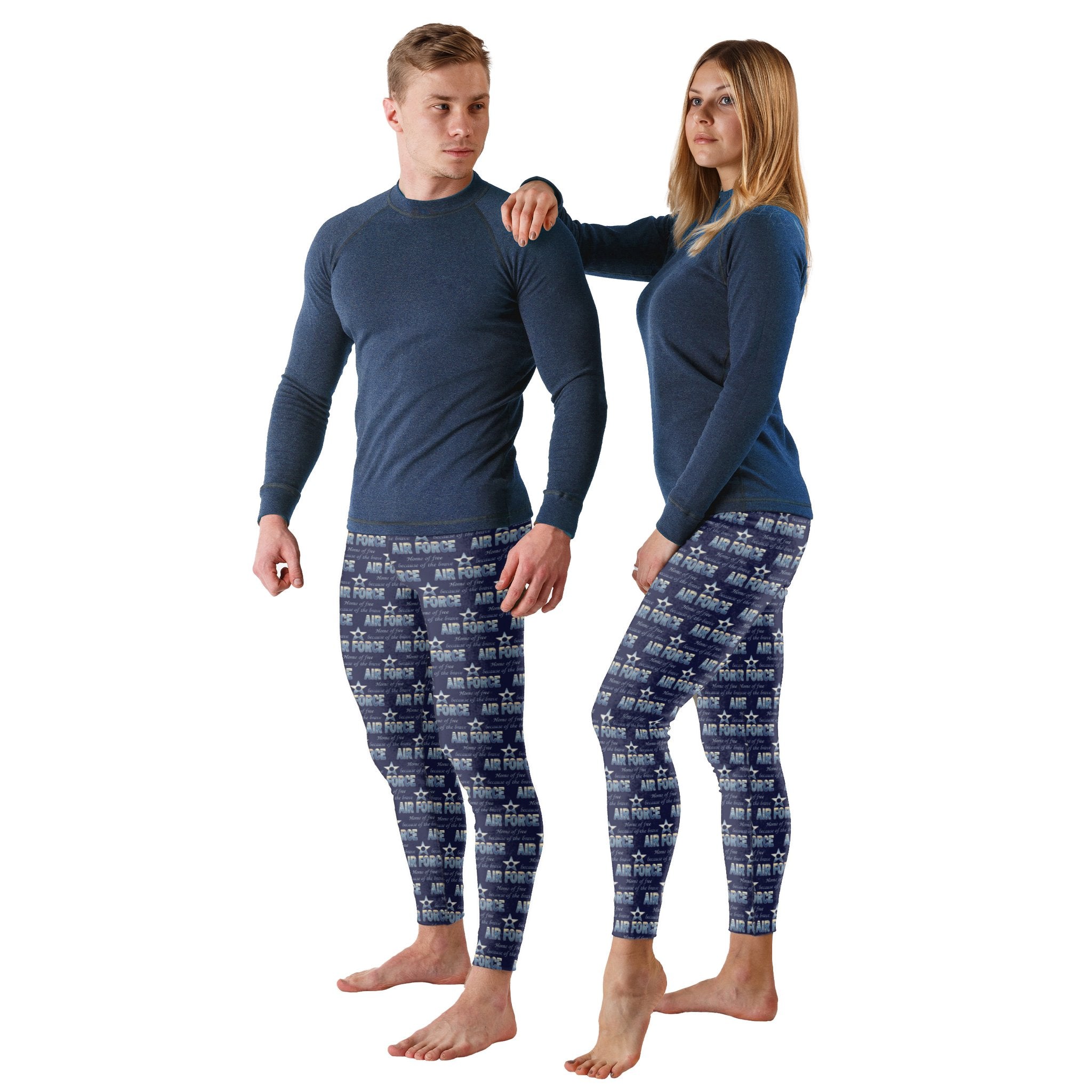 Protect & Serve - Air Force Theme Navy Blue Print Soft Leggings