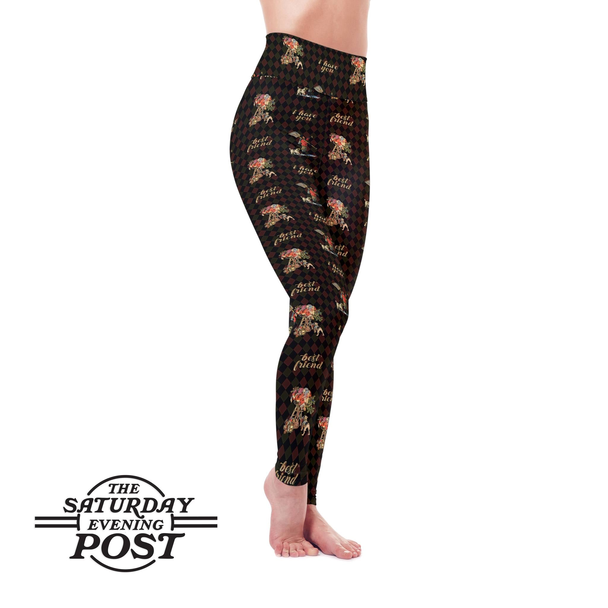 Saturday Evening Post Best Friend Christmas Soft Leggings