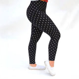 Polka Dot Print Yoga Band Leggings