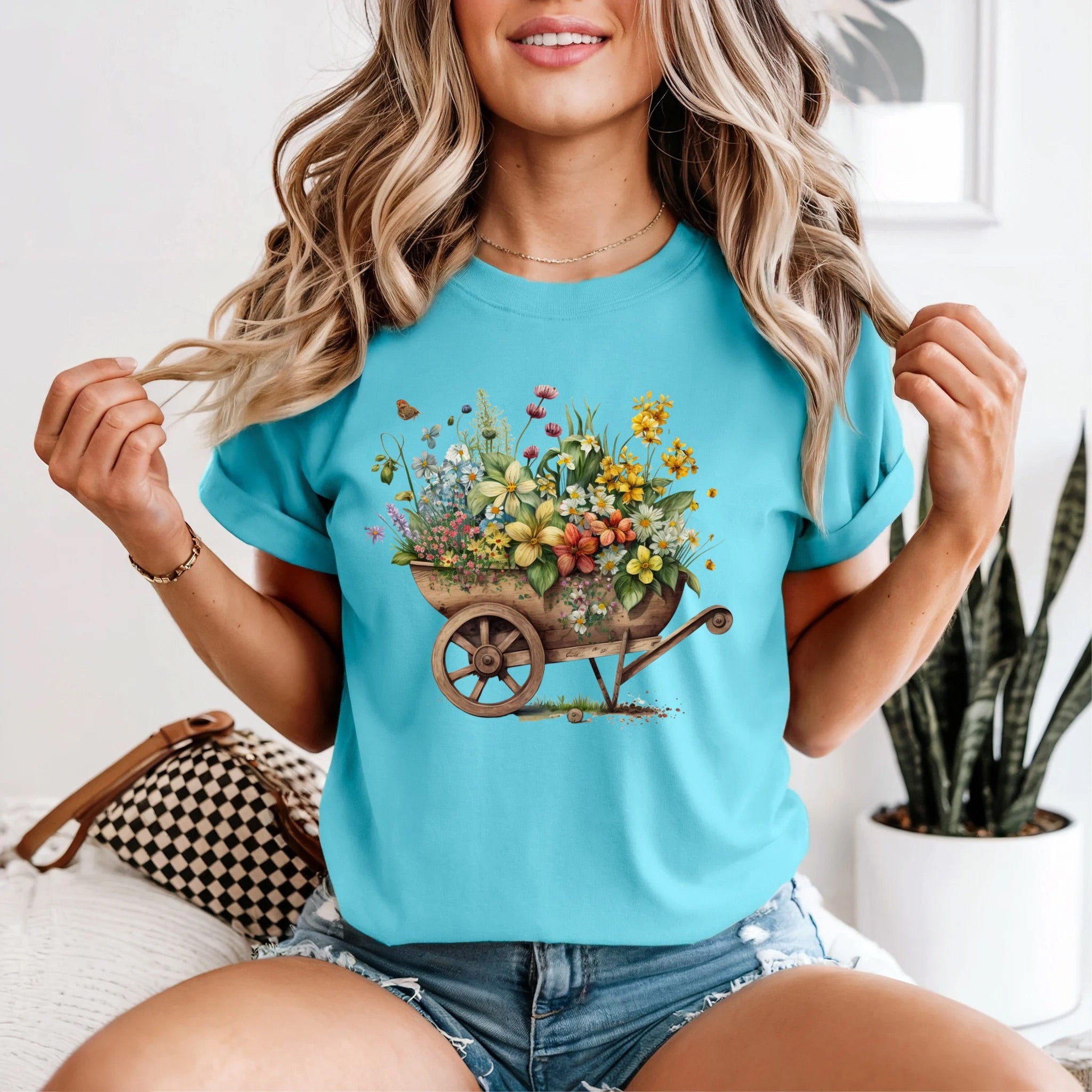 Wheelbarrow Flowers Tshirt