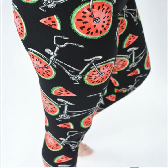 Watermelon Slices Bicycle Leggings