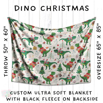 Ready To Ship - Cozy Christmas Blankets Presale - Dino Christmas Blanket