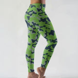 Seahawks Green & Blue Camo Print Soft Leggings
