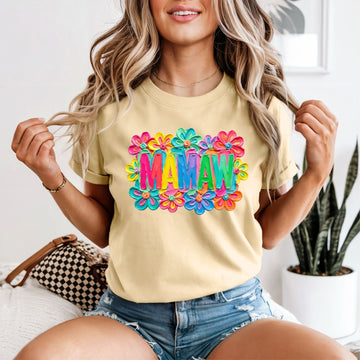 Painted Floral Mamaw Tshirt