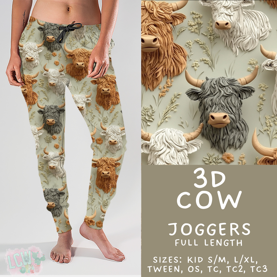 Batch #462 - Fun Run 17 - Closes 12/10 - ETA late Jan - 3D Cow Joggers