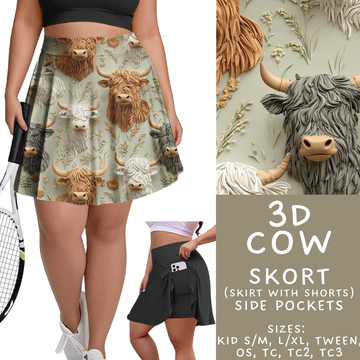 Batch #462 - Fun Run 17 - Closes 12/10 - ETA late Jan - 3D Cow Skort