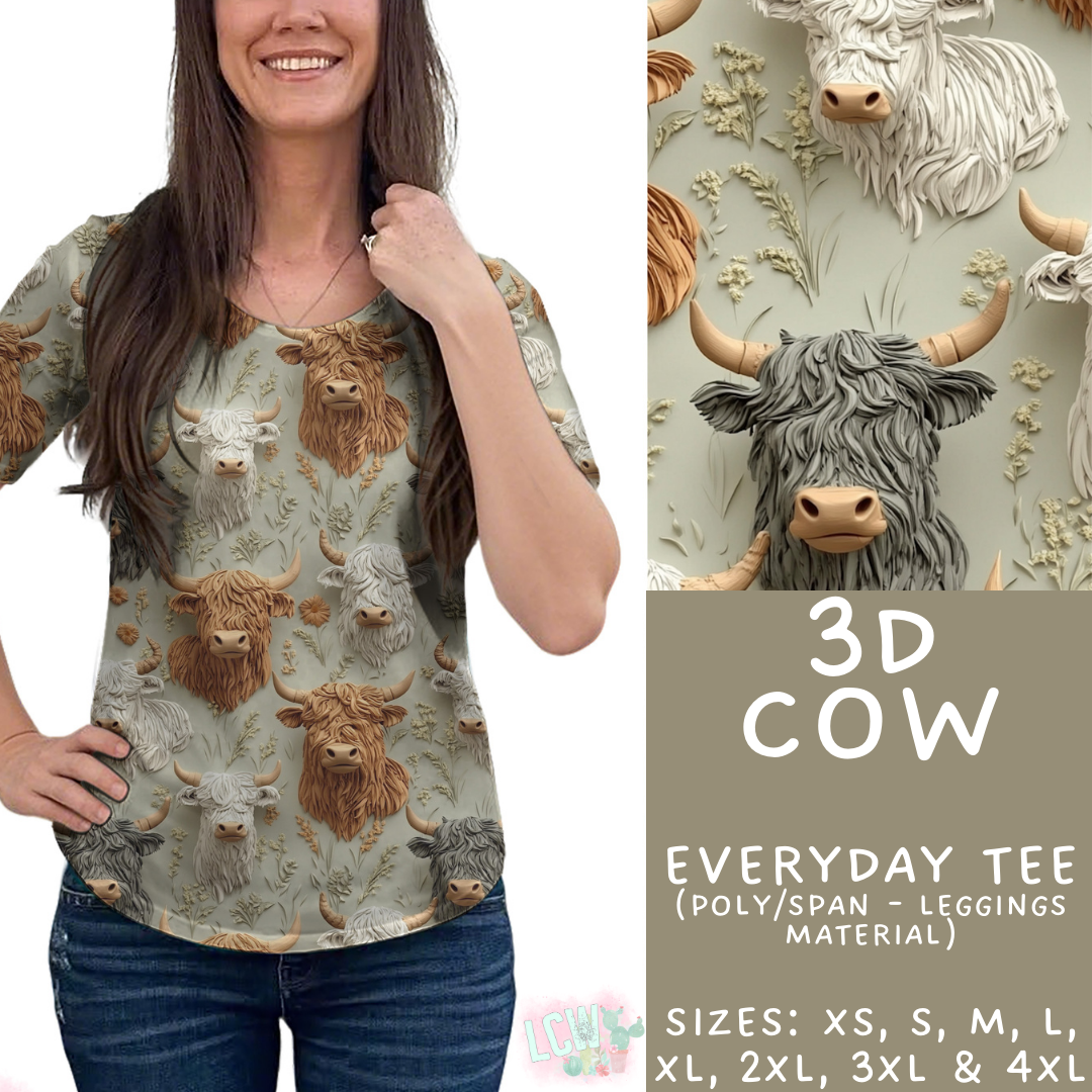 Batch #462 - Fun Run 17 - Closes 12/10 - ETA late Jan - 3D Cow Everyday Tee