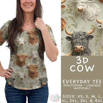 Batch #462 - Fun Run 17 - Closes 12/10 - ETA late Jan - 3D Cow Everyday Tee