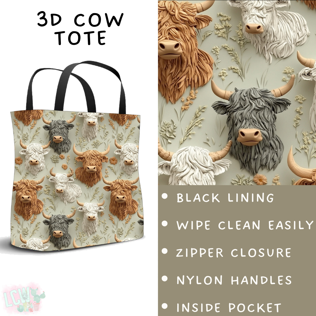 Batch #462 - Fun Run 17 - Closes 12/10 - ETA late Jan - 3D Cow Tote