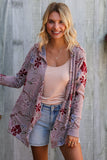 Find Love Bronze Long Sleeve Floral Print Open Cardigan Hoodie