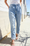 Judy Blue High-Rise Boyfriend Cuffed Hem Star Pocket Jeans