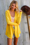 Coastal Breeze Sunflower Long Sleeve Open Hoodie Cardigan