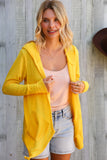 Coastal Breeze Sunflower Long Sleeve Open Hoodie Cardigan