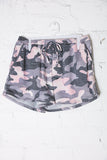 Be Bold Pink/Black Camo French Terry Pocket Shorts