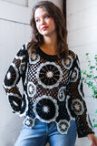 In Retro Bloom Black Crochet Lace Cover Up