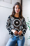 In Retro Bloom Black Crochet Lace Cover Up