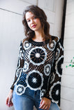 In Retro Bloom Black Crochet Lace Cover Up