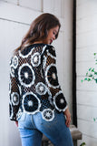In Retro Bloom Black Crochet Lace Cover Up