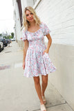Lock Eyes Cream Floral Print Sweetheart Neck Fit & Flare Dress