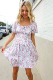 Lock Eyes Cream Floral Print Sweetheart Neck Fit & Flare Dress