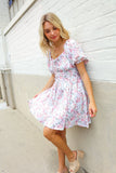 Lock Eyes Cream Floral Print Sweetheart Neck Fit & Flare Dress