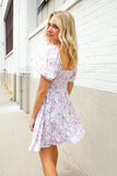 Lock Eyes Cream Floral Print Sweetheart Neck Fit & Flare Dress