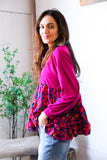 Fuchsia Fizz Drop Shoulder Babydoll Blouse