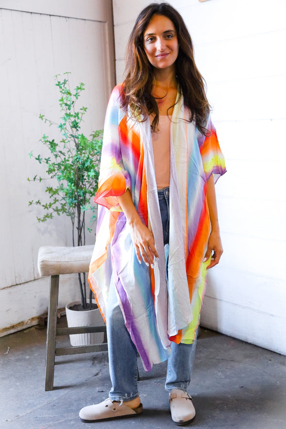 Caught in Technicolor Open Kimono