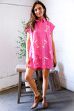 In A Pink Martini Mood Sequin T Shirt Dress