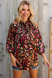 Evening Sunset Scribble Button Down Blouse