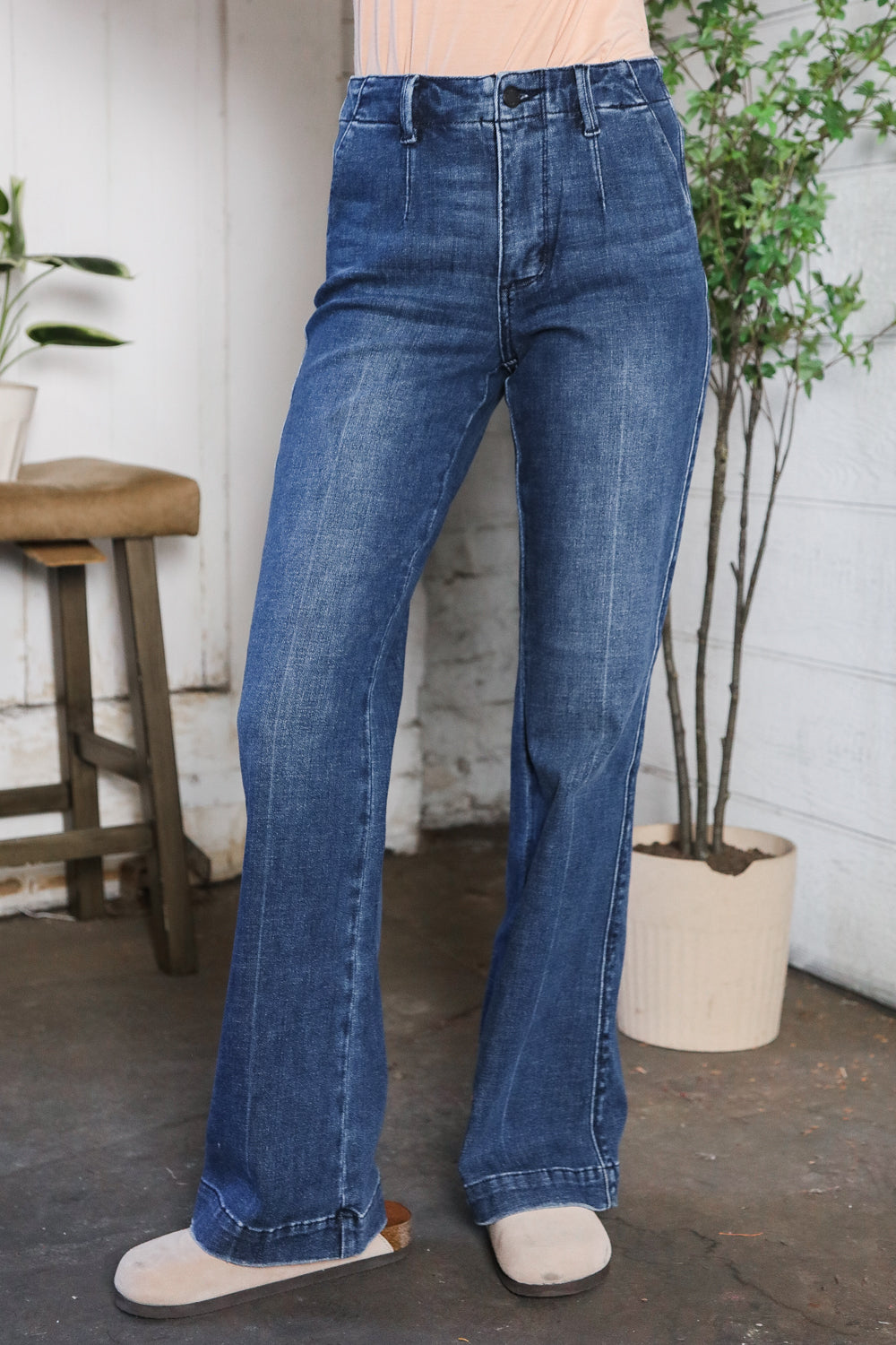 Trouser Bootcut Stretch Denim Jeans