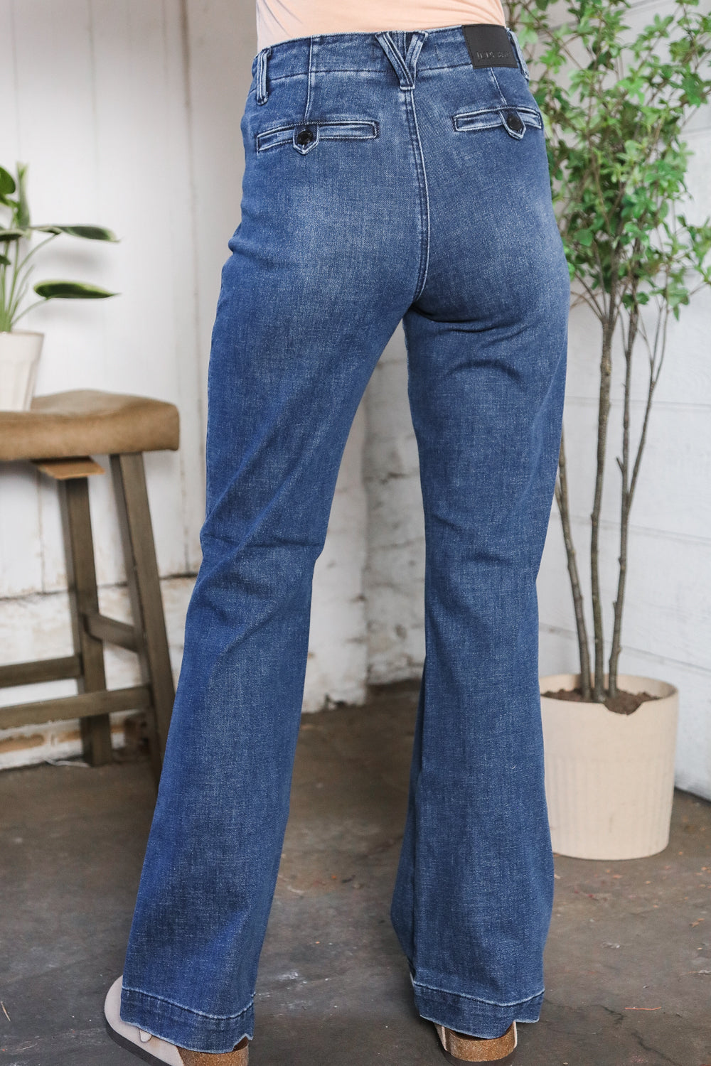 Trouser Bootcut Stretch Denim Jeans