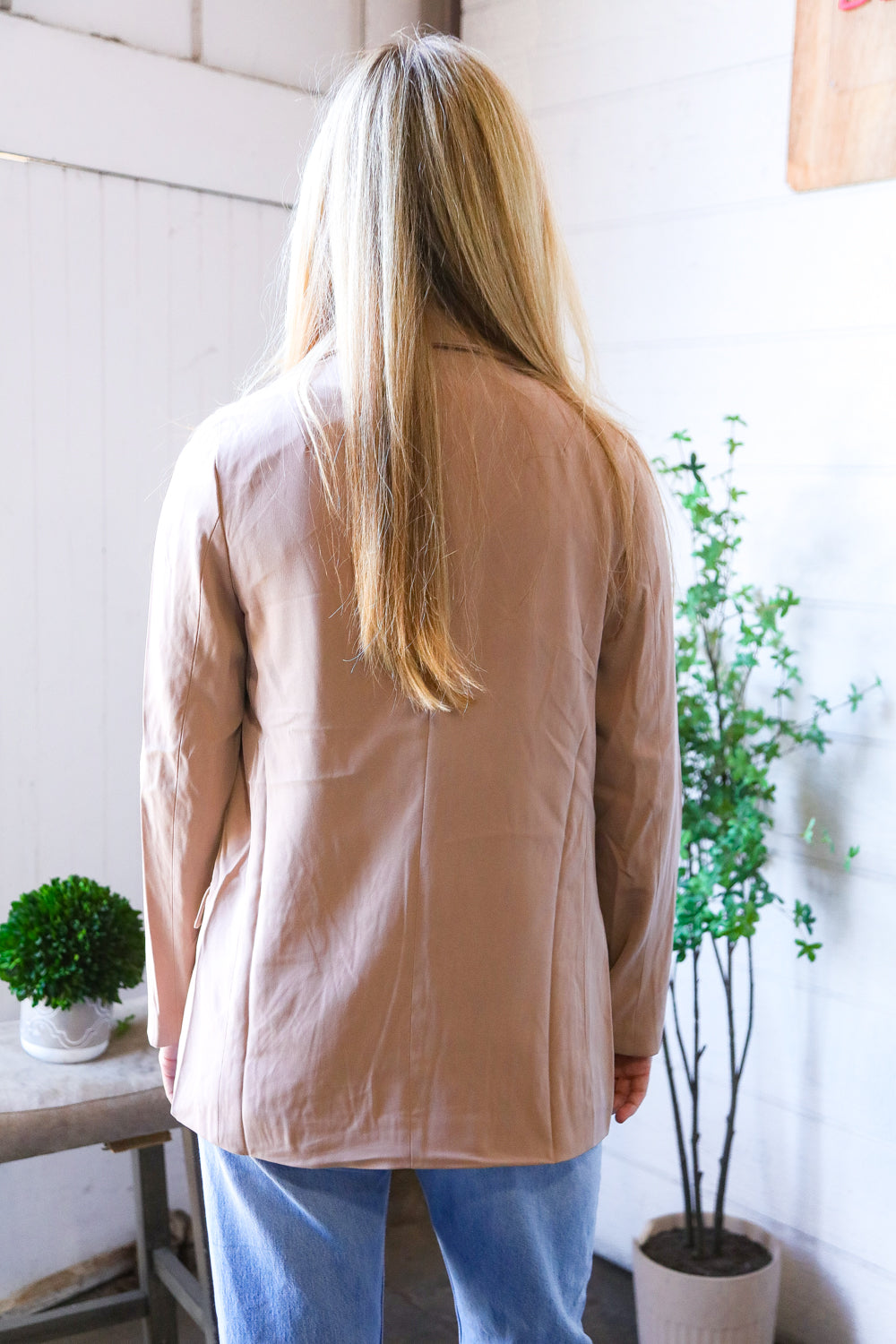 Boss in Beige Double Button Blazer