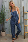 Weekend Ready Cotton Denim Baggy Leg Bib Overall Jumper