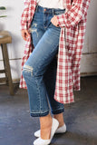 JUDY BLUE Boyfriend Fit Rip Denim Jeans