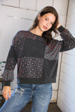 Lazy Daisies Charcoal Pullover