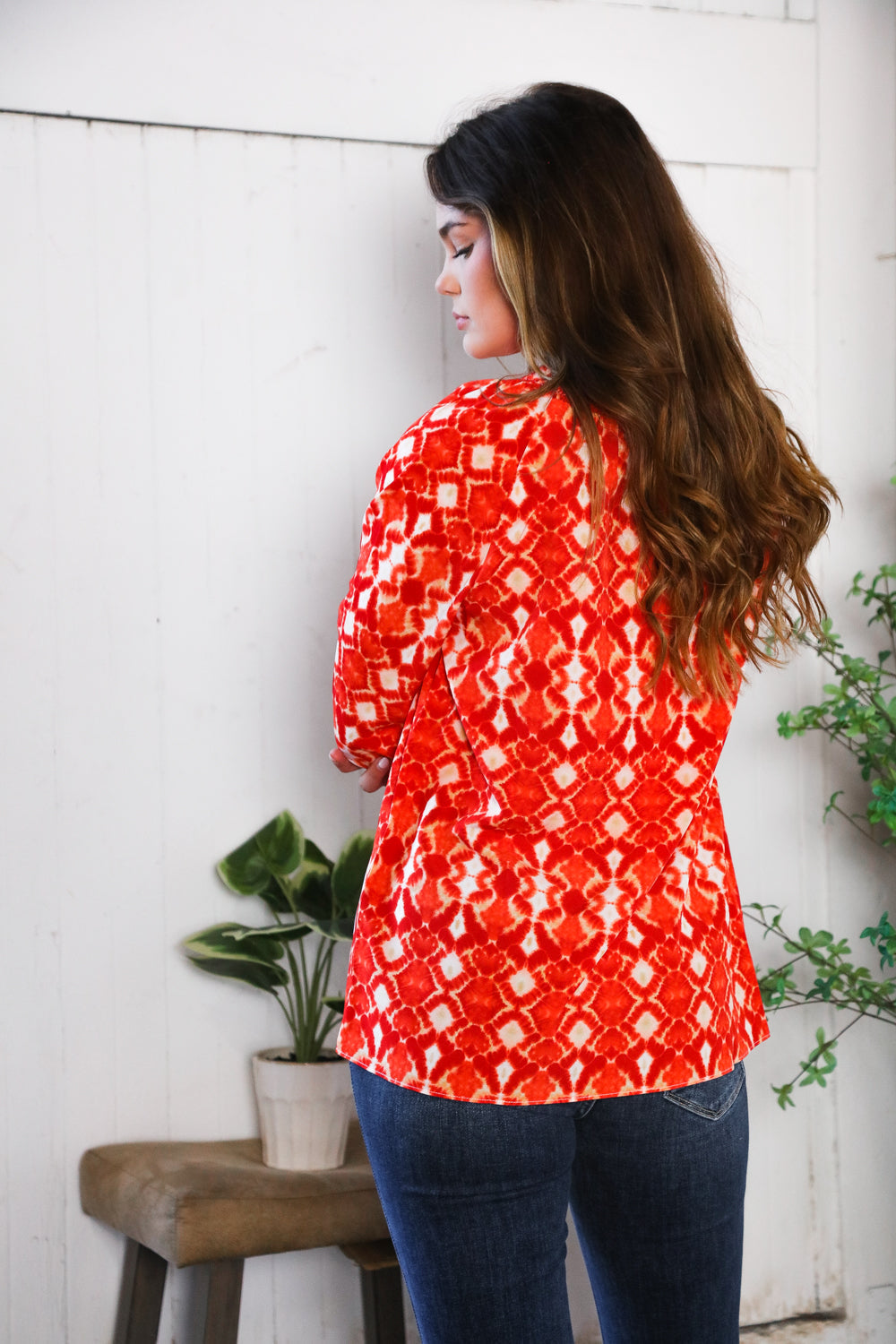 Red Hot Ruffles Woven Blouse