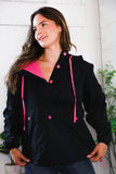 Glow Up Pink and Black Hooded Jacket