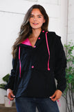 Glow Up Pink and Black Hooded Jacket
