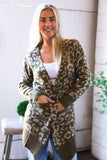 Lounging in Leopard Olive Cardigan