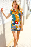 Be Bold Multicolor Abstract Print Flutter Sleeve Mock Neck Top